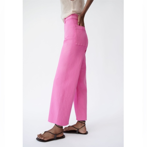 Zara HIGH-WAISTED ZW SAILOR MARINE STRAIGHT JEANS - Picture 7 of 10